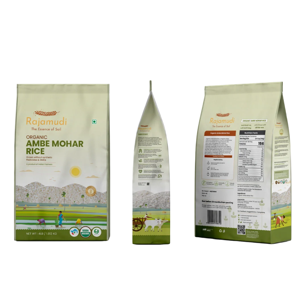 Rajamudi Organic Ambe Mohar Rice 2 Kg : A Taste of Maharashtra