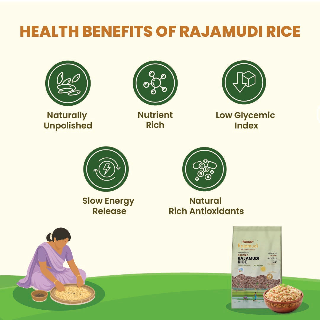 Organic Rajamudi  Rice 2 KG : A Taste of Purity from Mysuru | Certified Organic