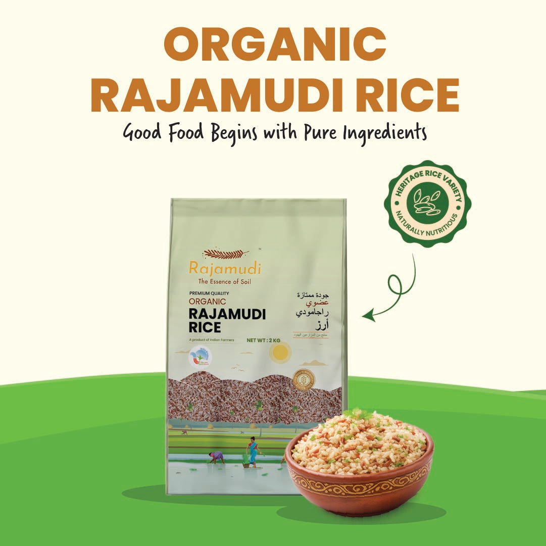 Organic Rajamudi  Rice 2 KG : A Taste of Purity from Mysuru | Certified Organic
