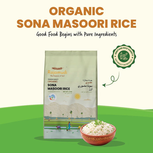 Rajamudi Organic Sona Masoori Rice : A Taste of Purity | Certified Organic