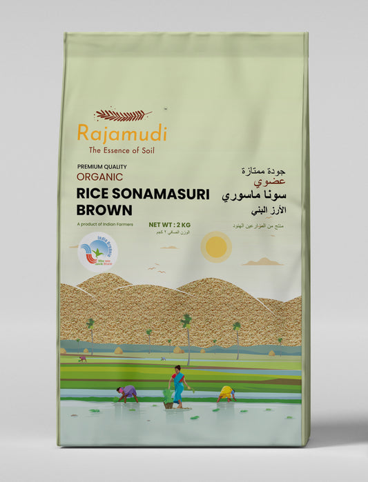 Rajamudi Organics- Organic Sona Masoori Brown Rice 2 Kg