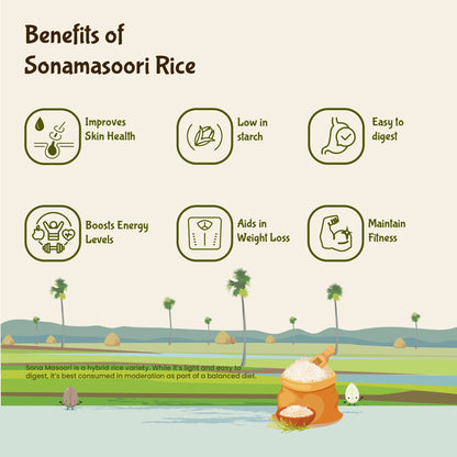 Rajamudi Organics- Organic Sona Masoori Brown Rice 2 Kg