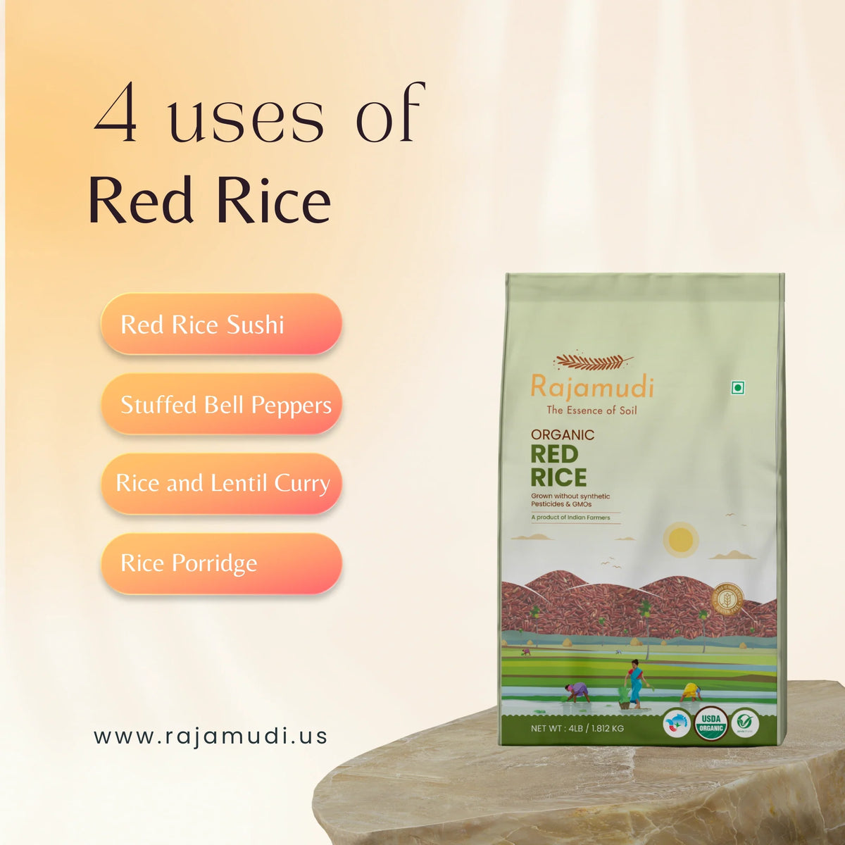 Red Cap Rice Apollo Rajamudi Organic Red Rice 2 Kg : A Nutrient-Rich, Ancient Grain ...